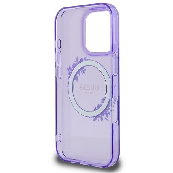 Guess iPhone 16 Pro Max Mobilskal MagSafe IML Flowers Wreath - Lila