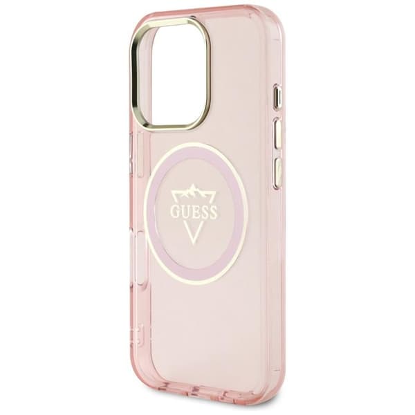 Guess iPhone 16 Pro Max Mobilskal MagSafe IML Mountain Logo - Rosa