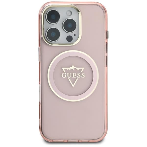 Guess iPhone 16 Pro Max Mobilskal MagSafe IML Mountain Logo - Rosa