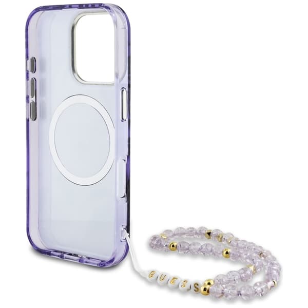 Guess iPhone 16 Pro Max Mobilskal Magsafe Palm Trees Med Pearl Strap