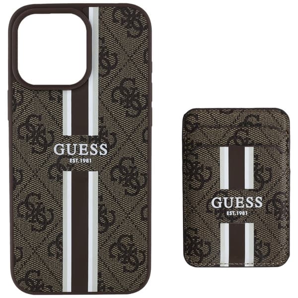 Guess iPhone 16 Pro Max Mobilskal Magsafe Korthållare Stripes