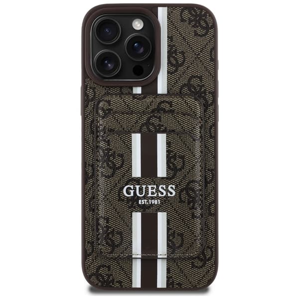 Guess iPhone 16 Pro Max Mobilskal Magsafe Korthållare Stripes