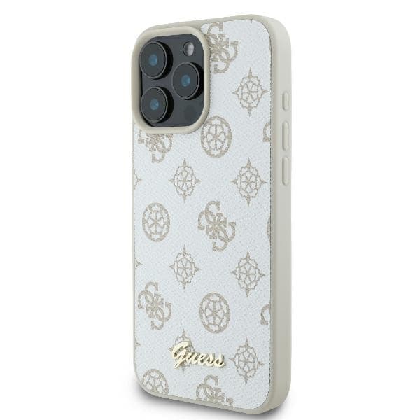 Guess iPhone 16 Pro Max Mobilskal MagSafe Peony Script - Vit