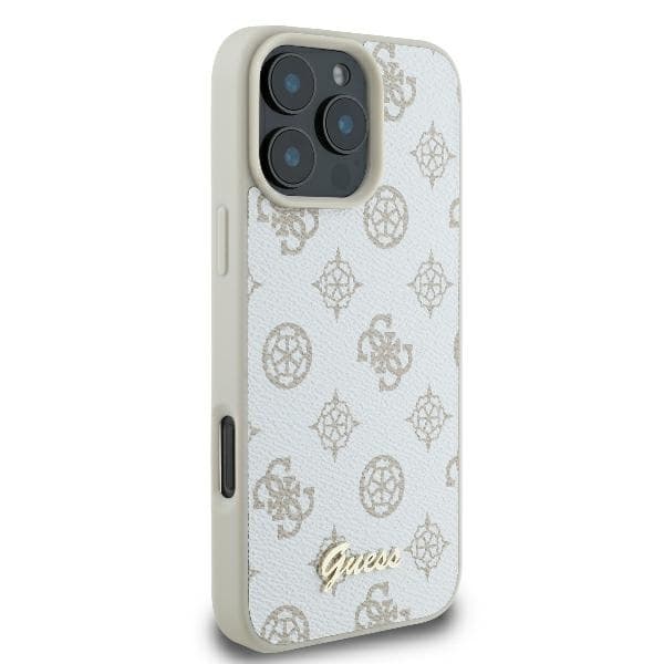 Guess iPhone 16 Pro Max Mobilskal MagSafe Peony Script - Vit