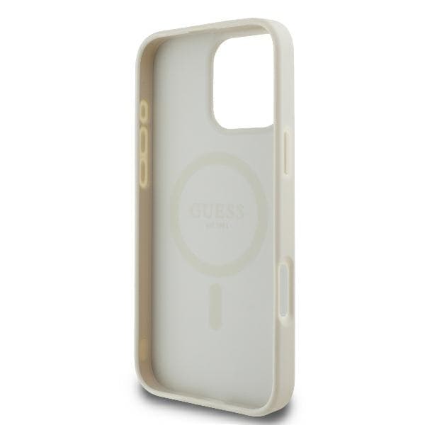 Guess iPhone 16 Pro Max Mobilskal MagSafe Peony Script - Vit