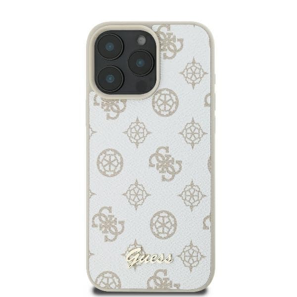 Guess iPhone 16 Pro Max Mobilskal MagSafe Peony Script - Vit