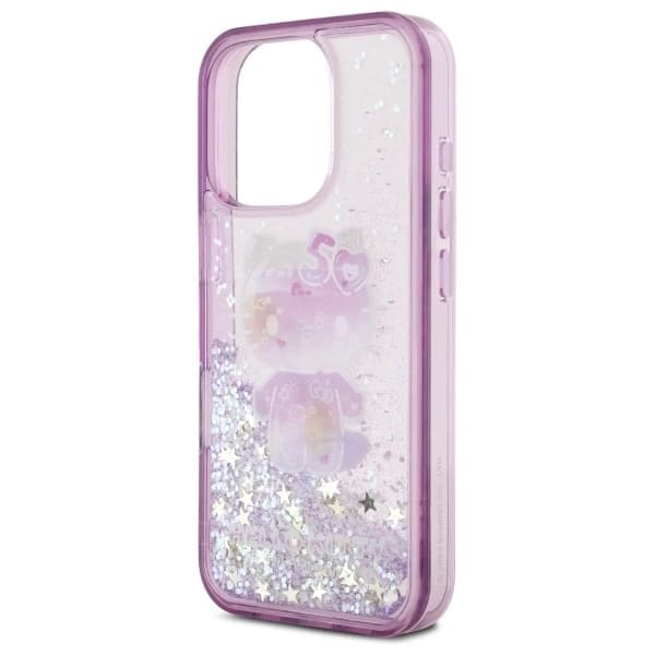 Hello Kitty iPhone 16 Pro Max Mobilskal Liquid Glitter 50TH Anniversary