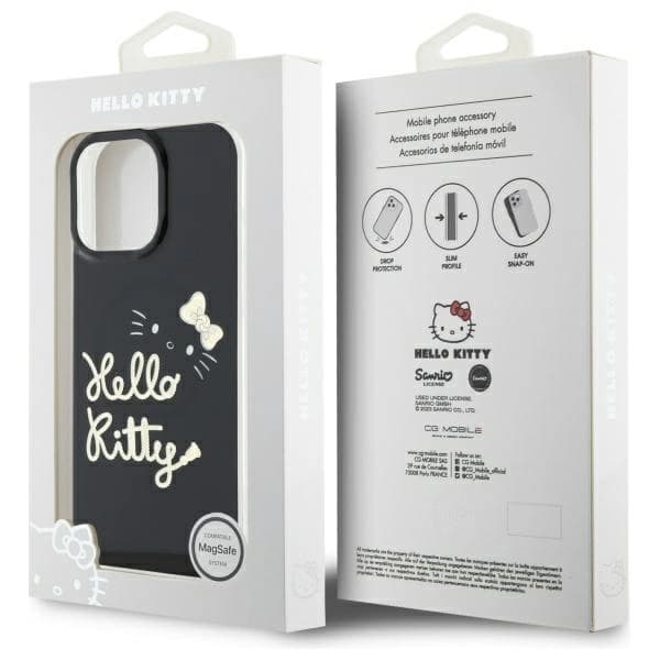 Hello Kitty iPhone 16 Pro Max Mobilskal MagSafe IML Golden Diva - Svart
