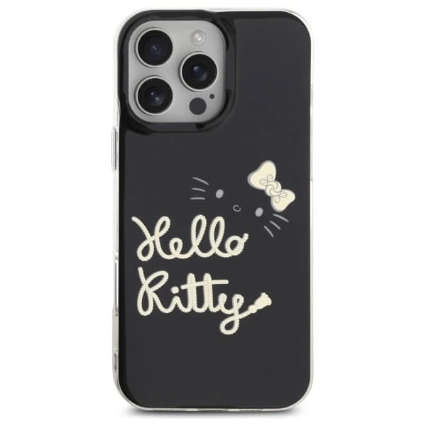 Hello Kitty iPhone 16 Pro Max Mobilskal MagSafe IML Golden Diva - Svart