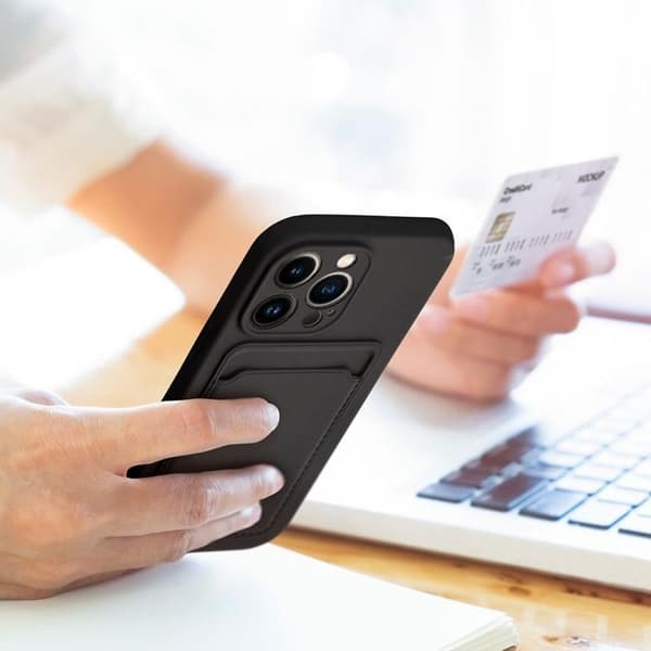 iPhone 16 Pro Max Mobilskal Korthållare - Svart