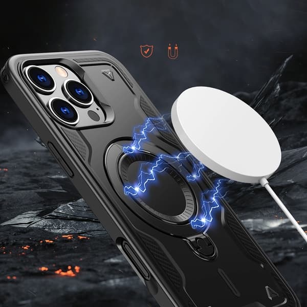 iPhone 16 Pro Max Mobilskal MagSafe Hybrid Armor Trendy - Svart