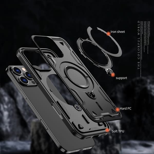 iPhone 16 Pro Max Mobilskal MagSafe Hybrid Armor Trendy - Svart
