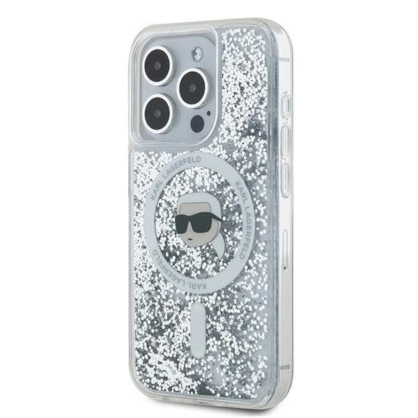 Karl Lagerfeld iPhone 16 Pro Max Mobilskal MagSafe Glitter Karl Head