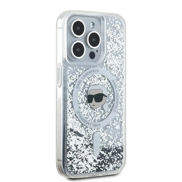 Karl Lagerfeld iPhone 16 Pro Max Mobilskal MagSafe Glitter Karl Head
