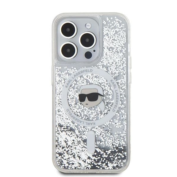 Karl Lagerfeld iPhone 16 Pro Max Mobilskal MagSafe Glitter Karl Head