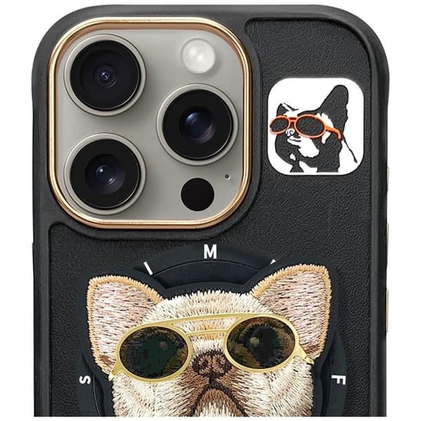 Nimmy iPhone 16 Pro Max Mobilskal MagSafe Glasses Cool Dog - Svart
