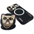 Miniatyrbild 6 av 10: Nimmy iPhone 16 Pro Max Mobilskal MagSafe Glasses Cool Dog - Svart