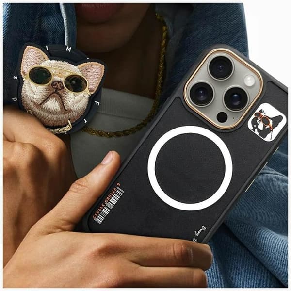 Nimmy iPhone 16 Pro Max Mobilskal MagSafe Glasses Cool Dog - Svart