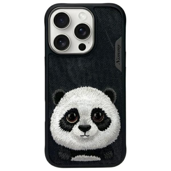 Nimmy iPhone 16 Pro Max Mobilskal Big Eyed Pet 2.0 Panda - Svart