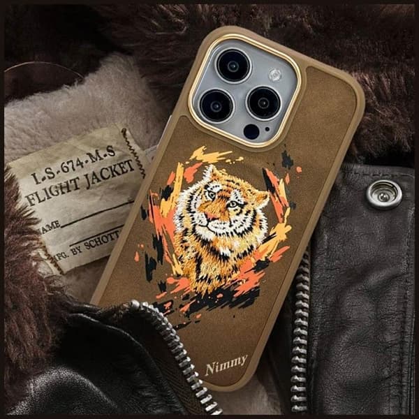 Nimmy iPhone 16 Pro Max Mobilskal MagSafe Tiger - Ljusbrun