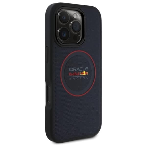 Red Bull iPhone 16 Pro Max Mobilskal MagSafe Läder Red Ring - Navy