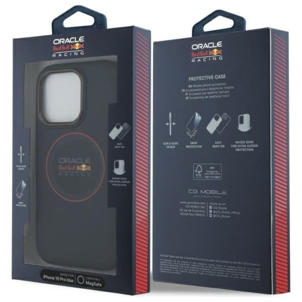 Red Bull iPhone 16 Pro Max Mobilskal MagSafe Läder Red Ring - Navy