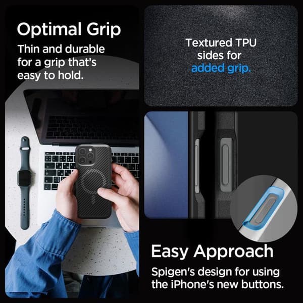 Spigen iPhone 16 Pro Max Mobilskal Magsafe Core Armor - Matt Svart