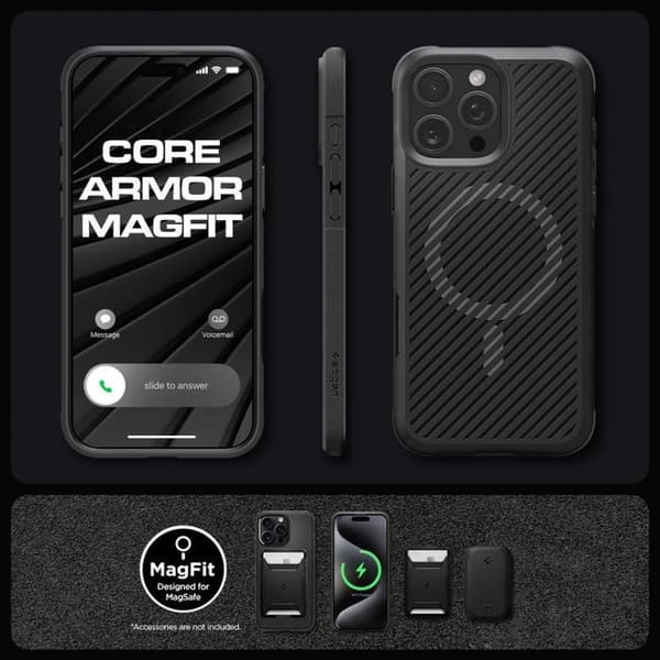 Spigen iPhone 16 Pro Max Mobilskal Magsafe Core Armor - Matt Svart