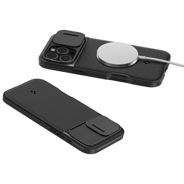 Spigen iPhone 16 Pro Max Mobilskal MagSafe Optik Armor  - Svart
