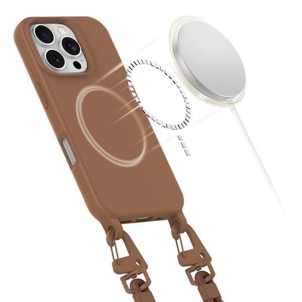 Tech-Protect iPhone 16 Pro Max Mobilhalsband Skal Magsafe Magnecklace - Brun