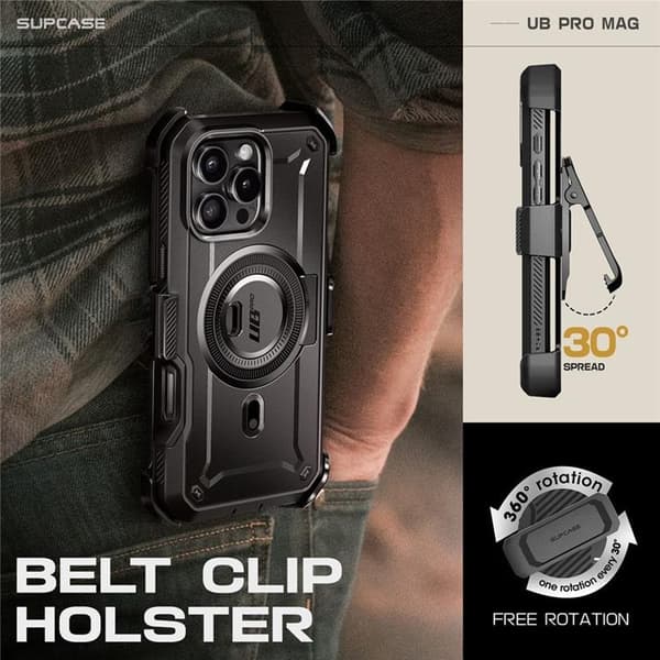 Supcase iPhone 16 Pro Max Mobilskal Magsafe UB Pro - Svart