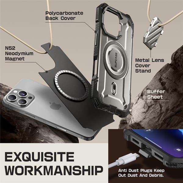 Supcase iPhone 16 Pro Max Mobilskal Magsafe UB XT - Grå