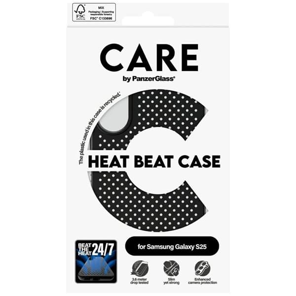 CARE By PanzerGlass Galaxy S25 Mobilskal Heat Beat - Svart