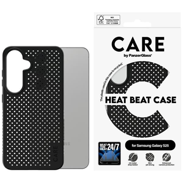CARE By PanzerGlass Galaxy S25 Mobilskal Heat Beat - Svart