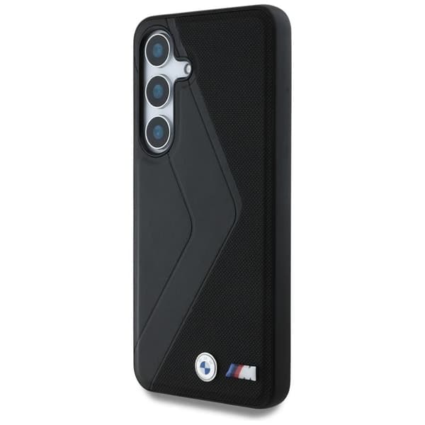BMW Galaxy S25 Mobilskal MagSafe Läder Oversized Stripes - Svart