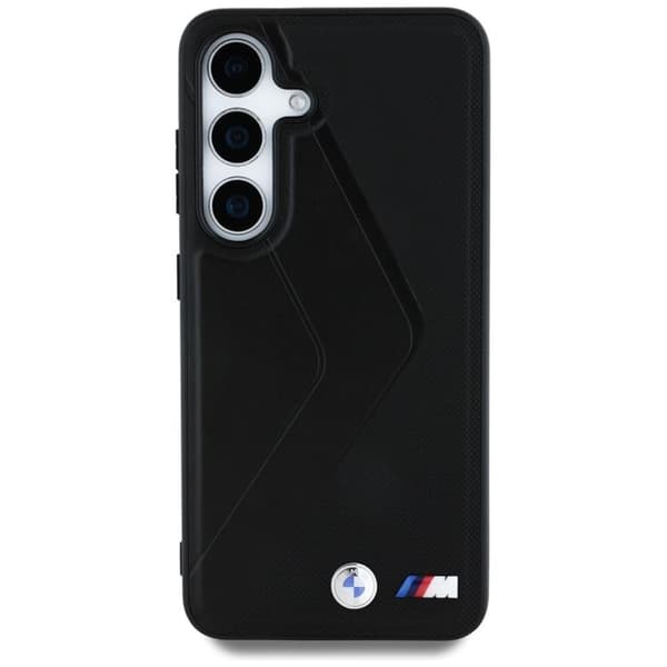 BMW Galaxy S25 Mobilskal MagSafe Läder Oversized Stripes - Svart