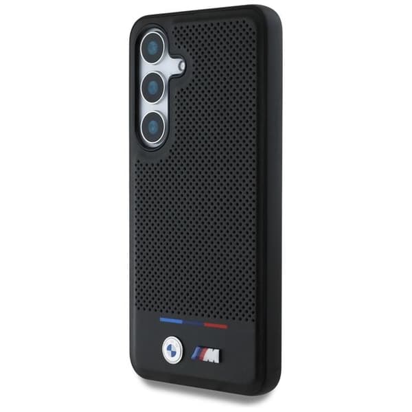 BMW Galaxy S25 Mobilskal MagSafe Läder Tricolor Stripe - Svart