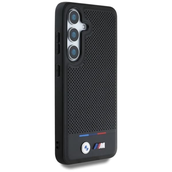 BMW Galaxy S25 Mobilskal MagSafe Läder Tricolor Stripe - Svart