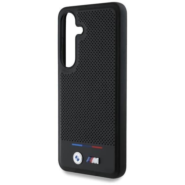 BMW Galaxy S25 Mobilskal MagSafe Läder Tricolor Stripe - Svart