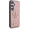 Miniatyrbild 4 av 8: Guess Galaxy S25 Mobilskal Fixed Glitter Big 4G Metal Logo - Rosa
