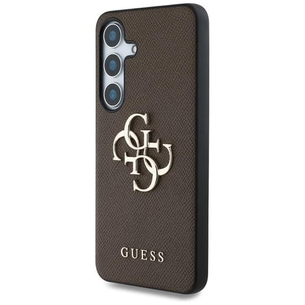 Guess Galaxy S25 Mobilskal Grained Big 4G Logo Small Classic - Brun