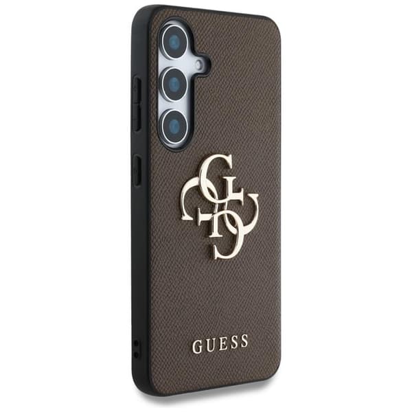 Guess Galaxy S25 Mobilskal Grained Big 4G Logo Small Classic - Brun