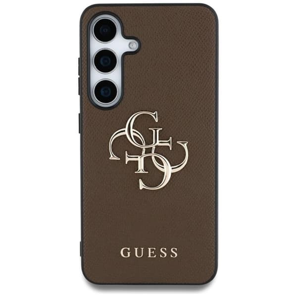 Guess Galaxy S25 Mobilskal Grained Big 4G Logo Small Classic - Brun