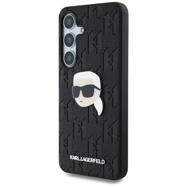 Karl Lagerfeld Galaxy S25 Mobilskal Läder Monogram Karl Head - Svart