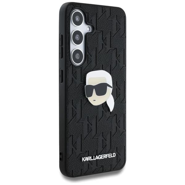 Karl Lagerfeld Galaxy S25 Mobilskal Läder Monogram Karl Head - Svart