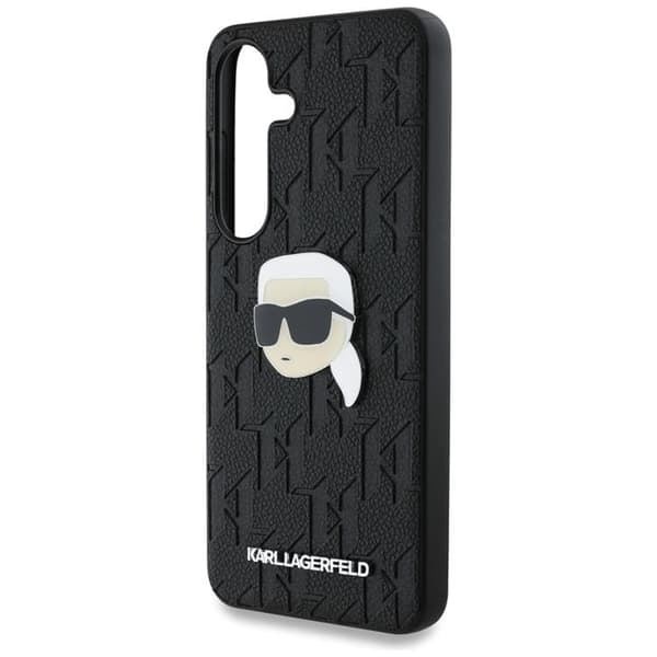Karl Lagerfeld Galaxy S25 Mobilskal Läder Monogram Karl Head - Svart