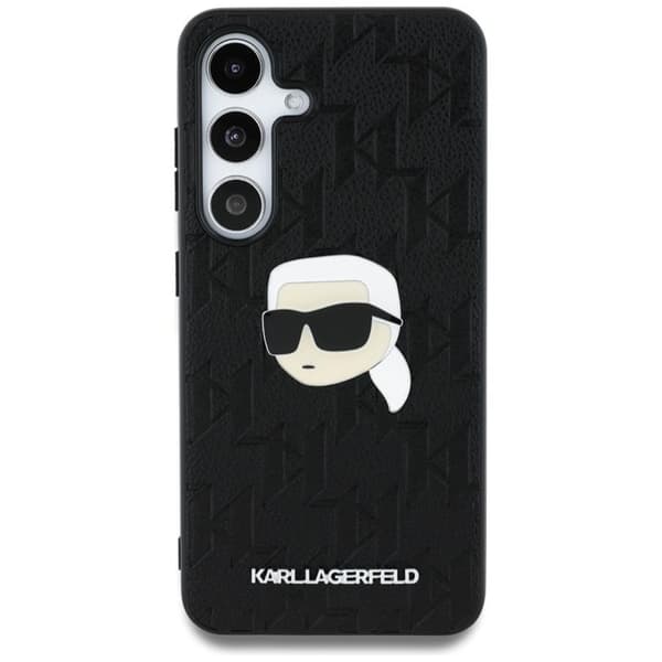 Karl Lagerfeld Galaxy S25 Mobilskal Läder Monogram Karl Head - Svart