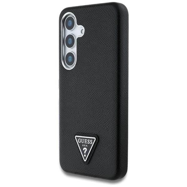 Guess Galaxy S25 Mobilskal MagSafe Grained Triangle Logo - Svart