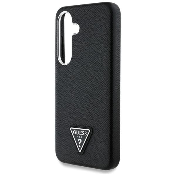 Guess Galaxy S25 Mobilskal MagSafe Grained Triangle Logo - Svart