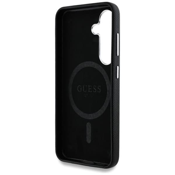 Guess Galaxy S25 Mobilskal MagSafe Grained Triangle Logo - Svart